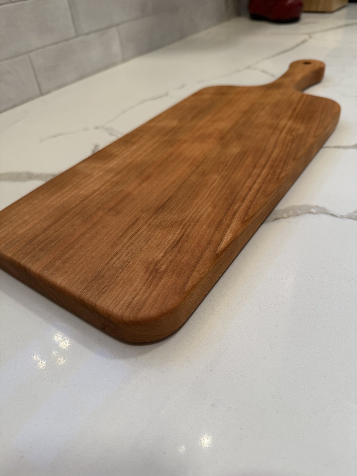 Duel-Sided Solid Cherry Charcuterie Board & Deviled Egg Tray